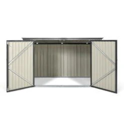 Abri De Jardin Coffre Métallique Vélos, Outils - 210 X 130 X 105 Cm -Intexoo Shop abri de jardin coffre metallique multi usage 210 x 130 x 105 cm 3