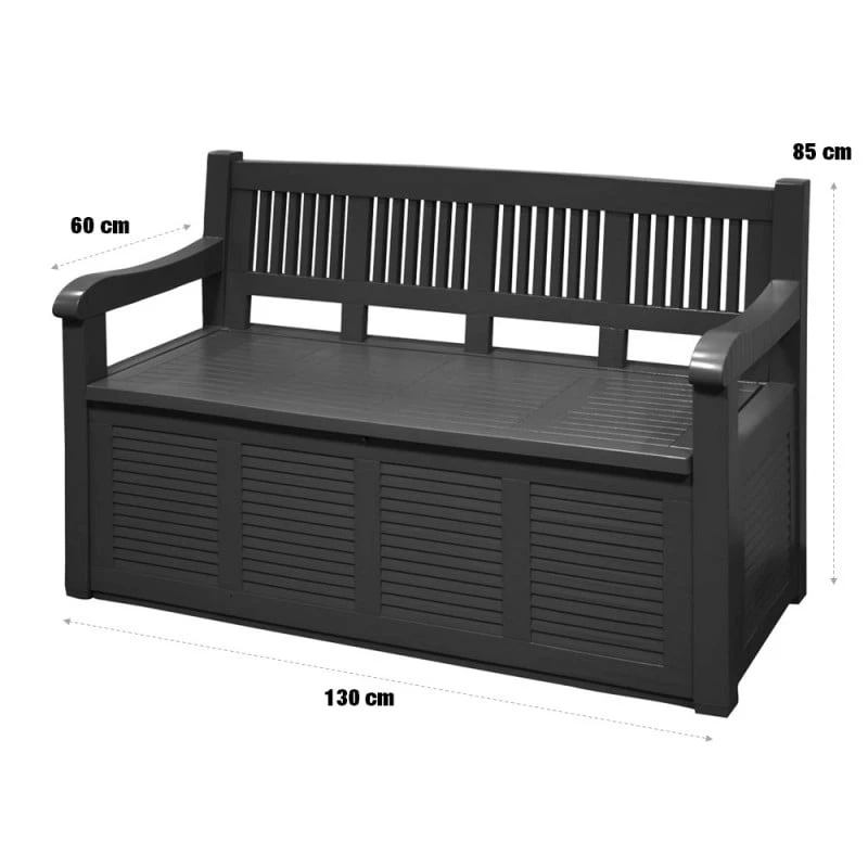 Banc Coffre De Jardin Gris En Plastique 2 Banc Coffre De Jardin Gris En Plastique - Image 2