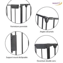 Barrière De Sécurité Enfant, Bébé, Animaux - 3 Mètres, 5 Panneaux 10 Barrière De Sécurité Enfant, Bébé, Animaux - 3 Mètres, 5 Panneaux -Intexoo Shop barriere de securite bebe cheminee 5 pans 3