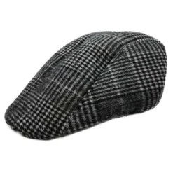 Béret / Casquette Plate Grise En Coton