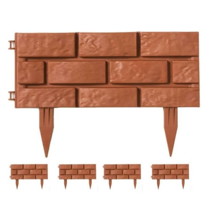 Bordures De Jardin Imitation Brique - Lot De 24 1 Bordures De Jardin Imitation Brique - Lot De 24