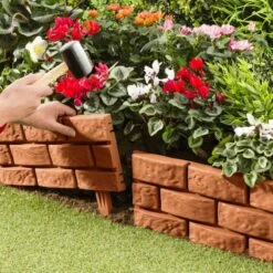 Bordures De Jardin Imitation Brique - Vendu Par 4 7 Bordures De Jardin Imitation Brique - Vendu Par 4 -Intexoo Shop bordures de jardin imitation brique lot de 4 2
