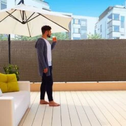 Brise Vue Synthétique - Imitation Paille - 230 G/m² -Intexoo Shop brise vue synthetique imitation osier 230 g 5