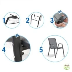 Chaises De Jardin Empilables Textilène X6 25 Chaises De Jardin Empilables Textilène X6 -Intexoo Shop chaises de jardin empilables textilene x6 10