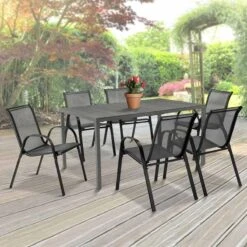 Chaises De Jardin Empilables Textilène X6 27 Chaises De Jardin Empilables Textilène X6 -Intexoo Shop chaises de jardin empilables textilene x6 12