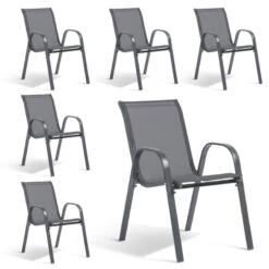 Chaises De Jardin Empilables Textilène X6