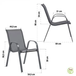 Chaises De Jardin Empilables Textilène X6 22 Chaises De Jardin Empilables Textilène X6 -Intexoo Shop chaises de jardin empilables textilene x6 7