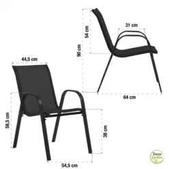 Chaises De Jardin Empilables Textilène X6 23 Chaises De Jardin Empilables Textilène X6 -Intexoo Shop chaises de jardin empilables textilene x6 8