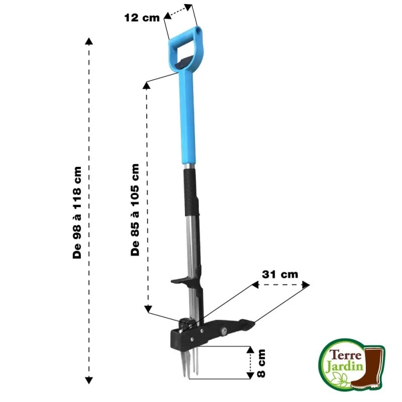 Désherbeur Manuel 4 Griffes Aluminium RootKiller 2 Désherbeur Manuel 4 Griffes Aluminium RootKiller - Image 2