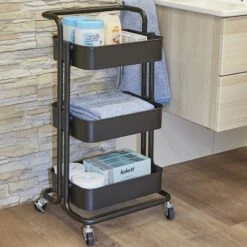 Desserte à Roulettes 3 Niveaux BlacKitchen -Intexoo Shop desserte a roulettes 8