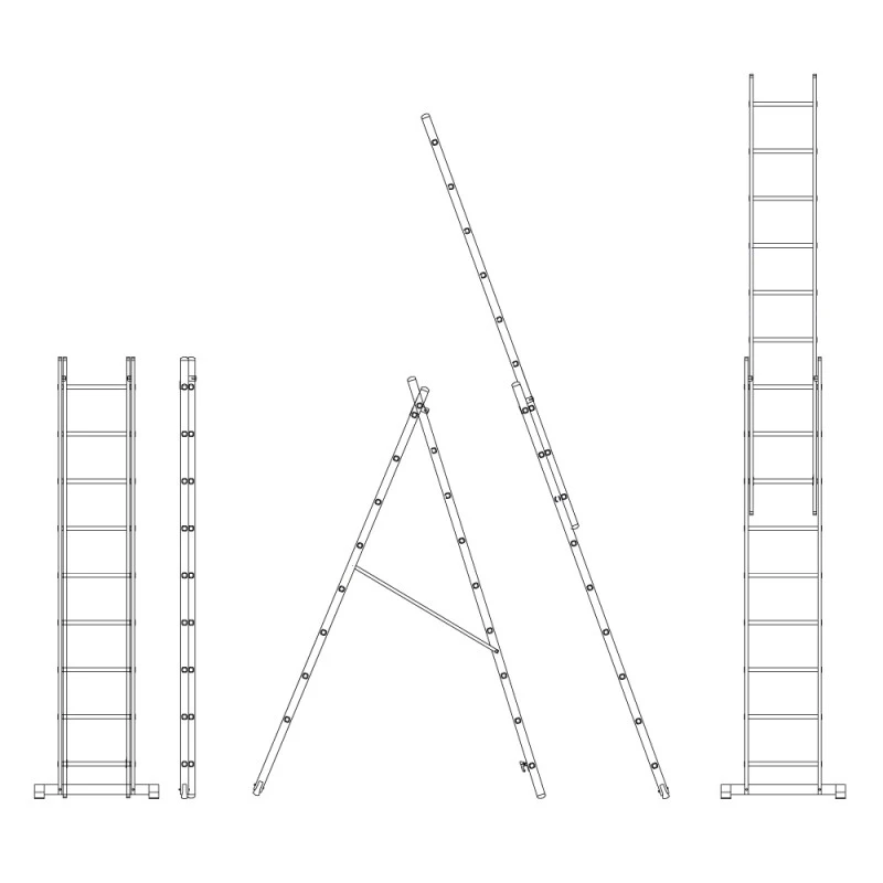 Échelle 2 Plans Transformable - 2,17 à 3,47 M 5 Échelle 2 Plans Transformable - 2,17 à 3,47 M - Image 5