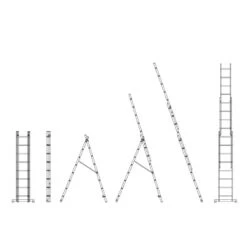 Échelle 3 Plans Transformable - 2,17 à 4,51 M 8 Échelle 3 Plans Transformable - 2,17 à 4,51 M -Intexoo Shop echelle 3 plans transformable 2 a 4 m base rapportee 3