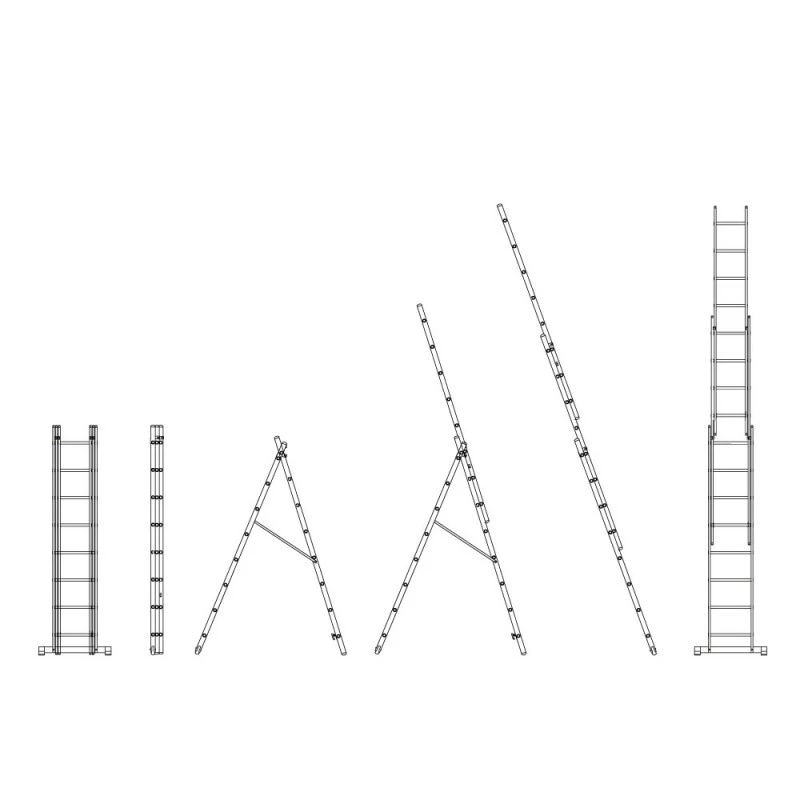 Échelle 3 Plans Transformable - 2,17 à 4,51 M 4 Échelle 3 Plans Transformable - 2,17 à 4,51 M - Image 4