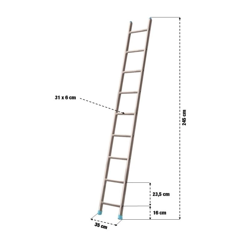 Échelle Simple Aluminium 2,45 M 2 Échelle Simple Aluminium 2,45 M - Image 2