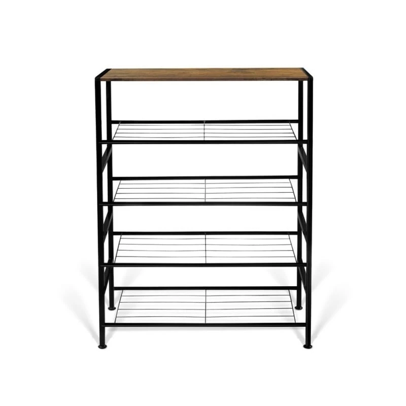 Étagère à Chaussures Style Industriel - 4 Niveaux 1 Étagère à Chaussures Style Industriel - 4 Niveaux