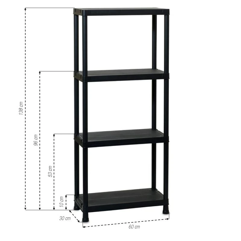 Étagère En Plastique 4 Niveaux 2 Étagère En Plastique 4 Niveaux - Image 2