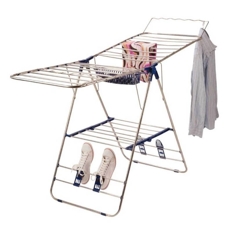 Étendoir à Linge Inox Avec Porte Cintres 1 Étendoir à Linge Inox Avec Porte Cintres