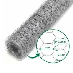 Grillage à Poule 1X10 M Mailles Acier Renforcé Ø 0.7 Mm -Intexoo Shop grillage a poules 1x10 m 2