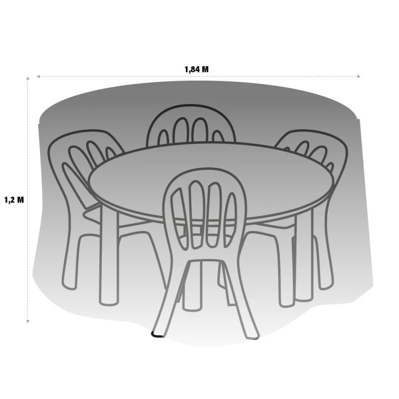 Housse De Protection PVC Table Ronde De Jardin - Extérieur 4 Housse De Protection PVC Table Ronde De Jardin - Extérieur - Image 4