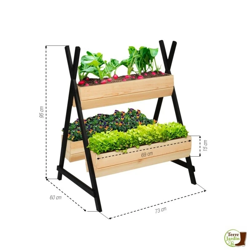 Jardinière En Bois Sur Pieds 3 Bacs "tipito" 3 Jardinière En Bois Sur Pieds 3 Bacs "tipito" - Image 3