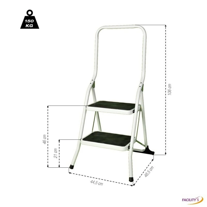 Marchepied Acier 2 Marches Larges Sécurité 2 Marchepied Acier 2 Marches Larges Sécurité - Image 2