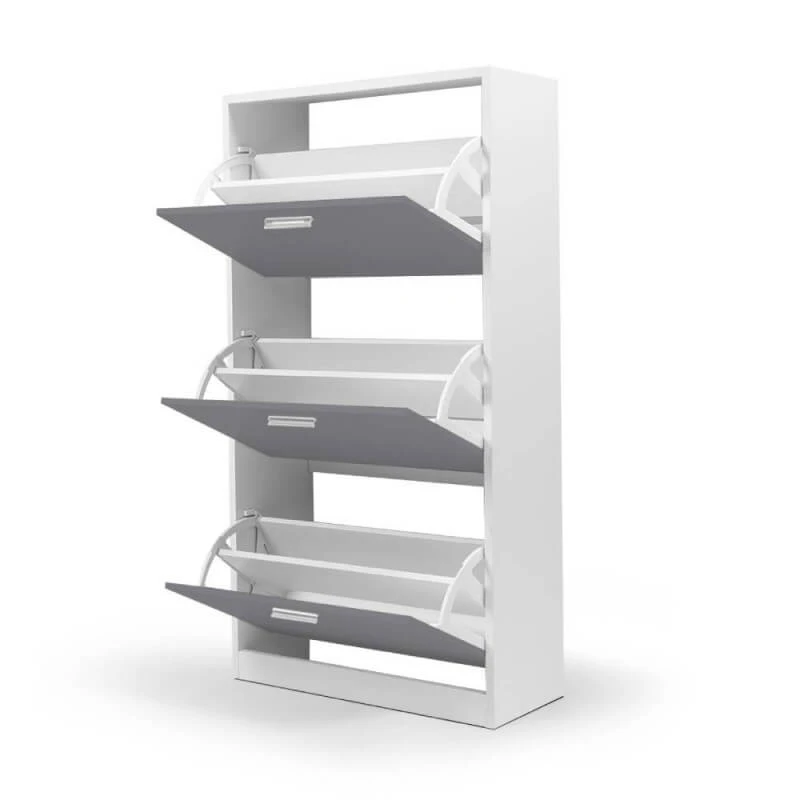 Meuble à Chaussures Blanc Et Gris 1 Meuble à Chaussures Blanc Et Gris