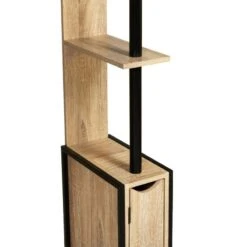 Meuble WC Effet Bois Et Métal Type Industriel 7 Meuble WC Effet Bois Et Métal Type Industriel -Intexoo Shop meuble wc bois et metal type industriel 2