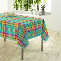 Nappe Rectangulaire Anti Tache à Carreaux -Intexoo Shop nappe rectangulaire anti tache a carreaux 3