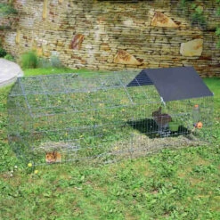 Cage Enclos Extérieur Grillagé 75x180cm Pour Lapin, Cochon D'inde, Cobaye... -Intexoo Shop parc enclos exterieur pour lapin et petits animaux 3