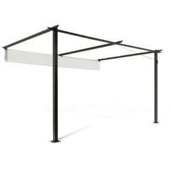 Pergola Adossée 2,70 X 4 M Avec Toile Rétractable écrue 13 Pergola Adossée 2,70 X 4 M Avec Toile Rétractable écrue -Intexoo Shop pergola adossee 3 x 4 m avec toile retractable ecrue 2