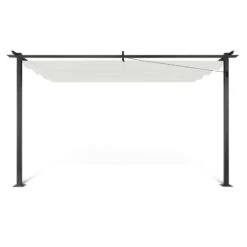 Pergola Adossée 2,70 X 4 M Avec Toile Rétractable écrue 14 Pergola Adossée 2,70 X 4 M Avec Toile Rétractable écrue -Intexoo Shop pergola adossee 3 x 4 m avec toile retractable ecrue 3