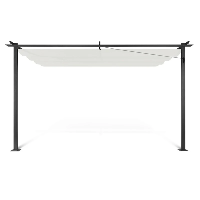 Pergola Adossée 2,70 X 4 M Avec Toile Rétractable écrue 4 Pergola Adossée 2,70 X 4 M Avec Toile Rétractable écrue - Image 4