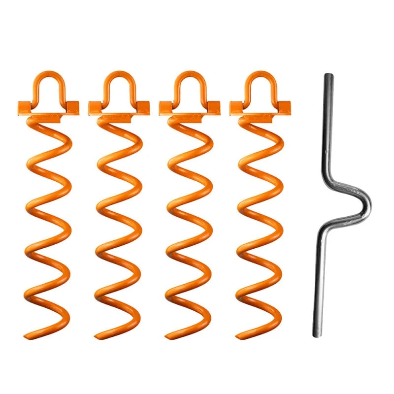 Piquets D'ancrage En Spirale Métalliques X4 1 Piquets D'ancrage En Spirale Métalliques X4