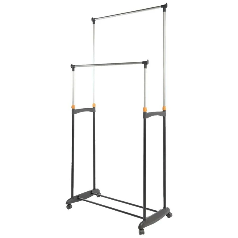 Portant Vêtement à Roulettes Double Avec Hauteur Réglable 2 Portant Vêtement à Roulettes Double Avec Hauteur Réglable - Image 2