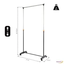 Portant à Roulettes Simple Avec Hauteur Réglable 6 Portant à Roulettes Simple Avec Hauteur Réglable -Intexoo Shop portant vetements a roulettes 2