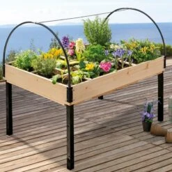 Potager Sur Pied "Batignolles" Avec Serre Intégrée -Intexoo Shop potager sur pied avec serre 5