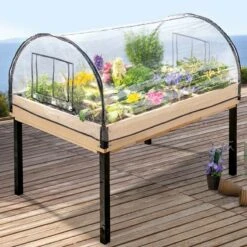 Potager Sur Pied "Batignolles" Avec Serre Intégrée -Intexoo Shop potager sur pied avec serre 6