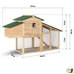 Poulailler Bois Avec Pondoir -Intexoo Shop poulailler bois avec pondoir 172 x 110 x 64 cm 2
