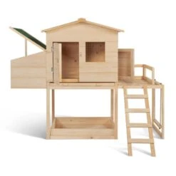 Poulailler Bois Avec Pondoir Et Balançoire -Intexoo Shop poulailler bois avec pondoir et balancoire 2