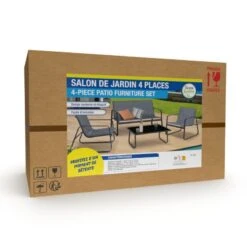 Salon De Jardin 4 Personnes Acier Et Textilène "Panama" 7 Salon De Jardin 4 Personnes Acier Et Textilène "Panama" -Intexoo Shop salon de jardin 4 personnes acier et textilene panama 3