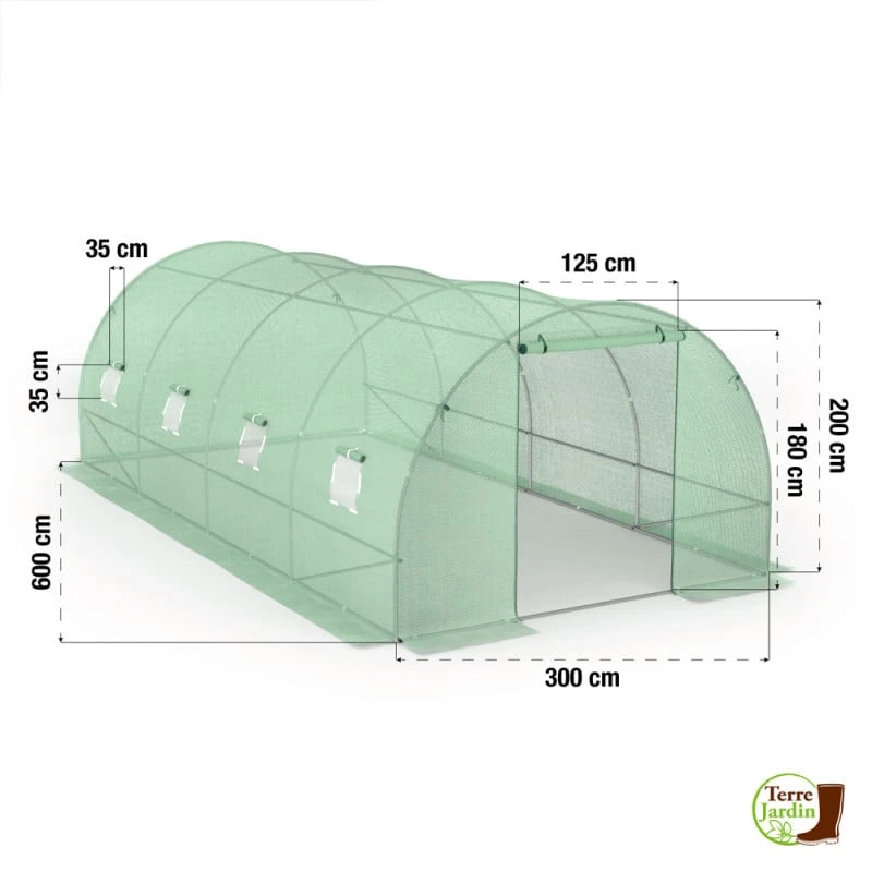 Serre Tunnel De Jardin 18M² Avec Bâche Renforcée 2 Serre Tunnel De Jardin 18M² Avec Bâche Renforcée - Image 2