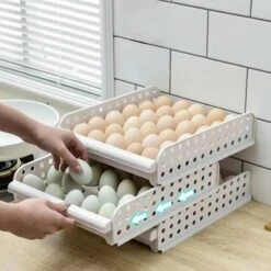 Support à œufs Empilable Et Coulissant - Lot De 2 -Intexoo Shop support a oeufs empilable et coulissant lot de 2 4