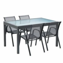 Table De Jardin Extensible En Verre Avec 4 Chaises