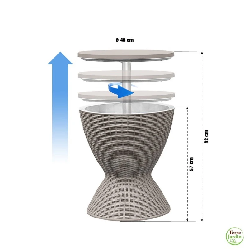 Table Glacière Cool Bar Imitation Rotin 2 Table Glacière Cool Bar Imitation Rotin - Image 2