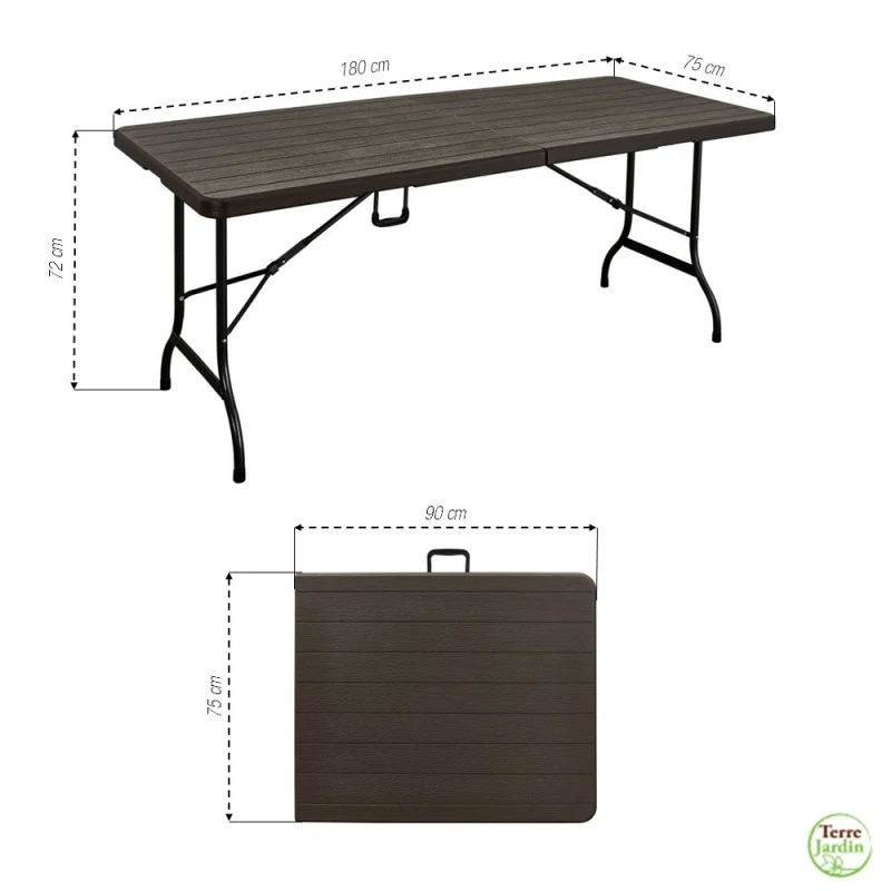 Lot Table Pliante 8 Personnes "effet Bois" + 2 Bancs 4 Pers 4 Lot Table Pliante 8 Personnes "effet Bois" + 2 Bancs 4 Pers - Image 4
