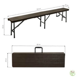 Lot Table Pliante 8 Personnes "effet Bois" + 2 Bancs 4 Pers 10 Lot Table Pliante 8 Personnes "effet Bois" + 2 Bancs 4 Pers -Intexoo Shop table pliante 8 pers effet bois 2 bancs 4 personnes 4