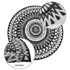 Tapis D'extérieur Rond Et Réversible -Intexoo Shop tapis d exterieur rond et reversible 2