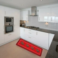 Tapis De Cuisine Rouge Antidérapant Motif Olives 7 Tapis De Cuisine Rouge Antidérapant Motif Olives -Intexoo Shop tapis de cuisine rouge olives 3