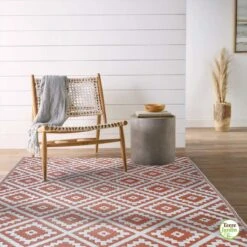 Tapis Extérieur Réversible Pour Balcon Et Terrasse Terracotta -Intexoo Shop tapis exterieur reversible pour balcon et terrasse terracotta 3
