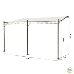 Tonnelle Adossée 4 X 3 M 8 Tonnelle Adossée 4 X 3 M -Intexoo Shop tonnelle adossee beige 4 x 3 m 2